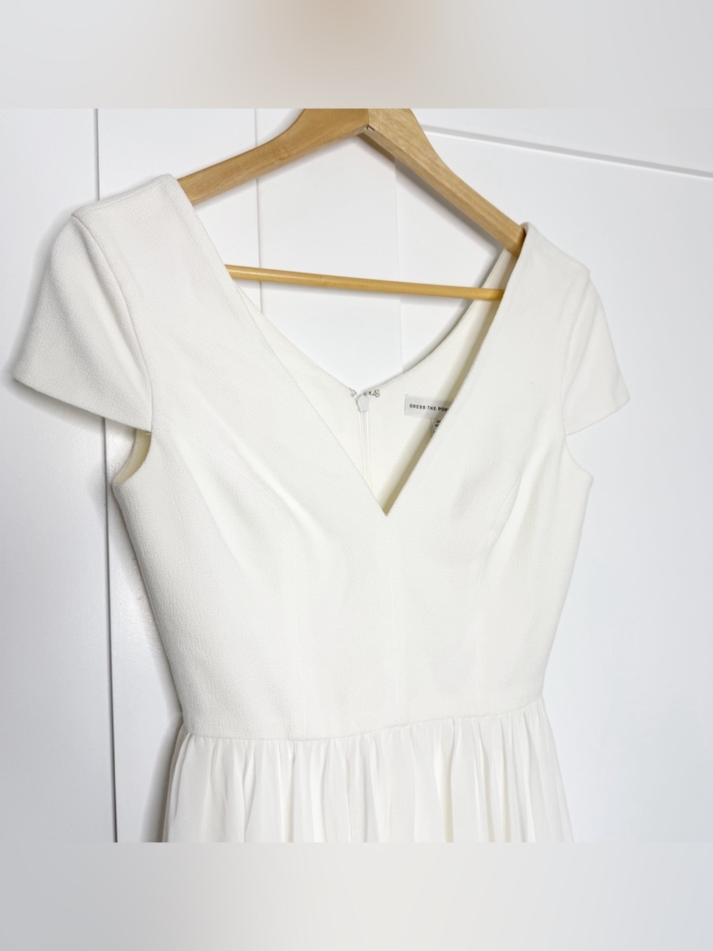 Dress The Population Corey Dress XS White bride bridal shower wedding feminine - Picture 6 of 14